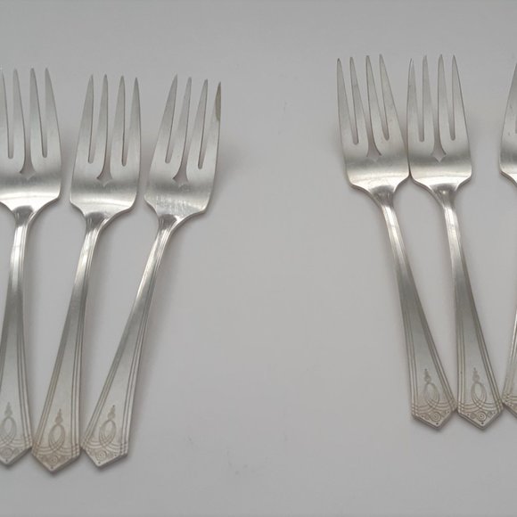 Oxford Silverplate Aurora Pattern 1930s Art Deco Flatware Oneida 28 Pieces - Picture 12 of 16